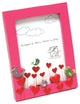 5"x7" Fantasy Polyresin And Flower Hearts Frame, Pink