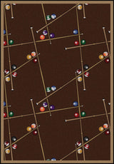 Games People Play Rug, Snookered, 7'8"x10'9", Chocolate