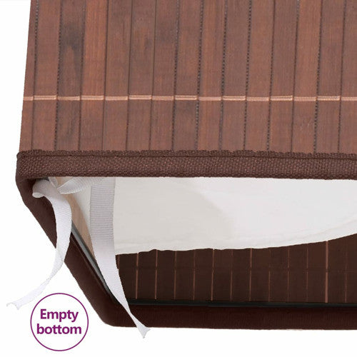 vidaXL Laundry Basket with Lid and Handles Dirty Clothes Basket Brown Bamboo