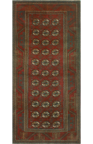 Fine Vintage Distressed Kwasi Red/Charcoal Runner, 4'0 x 8'5