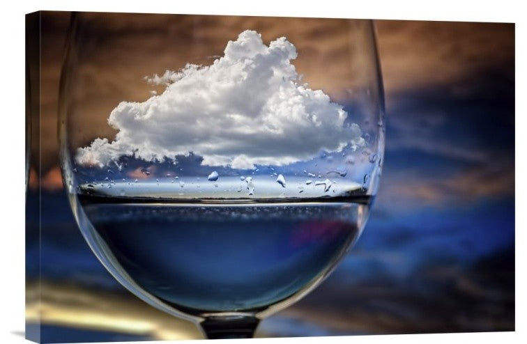 "Cloud In A Glass" Stretched Canvas Giclee by Chechi Peinado, 18x12"