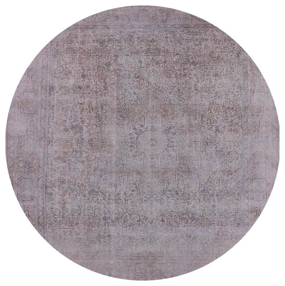 Ahgly Company Indoor Round Mid-Century Modern Area Rugs, 7' Round