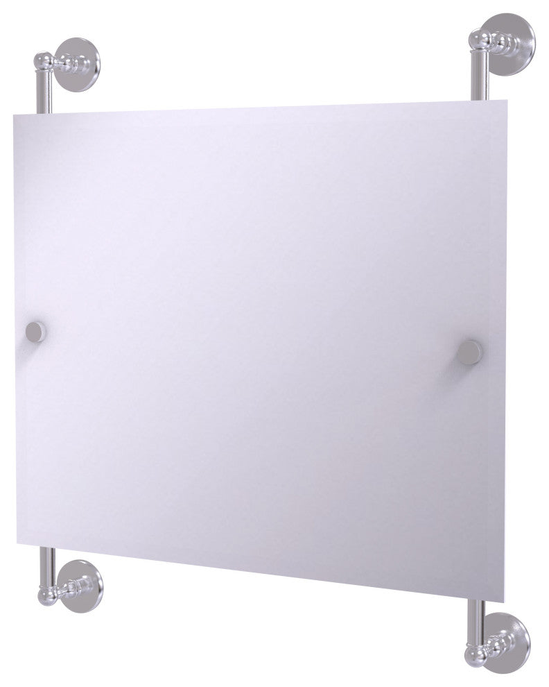 Prestige Skyline Landscape Frameless Rail Mounted Mirror, Satin Chrome