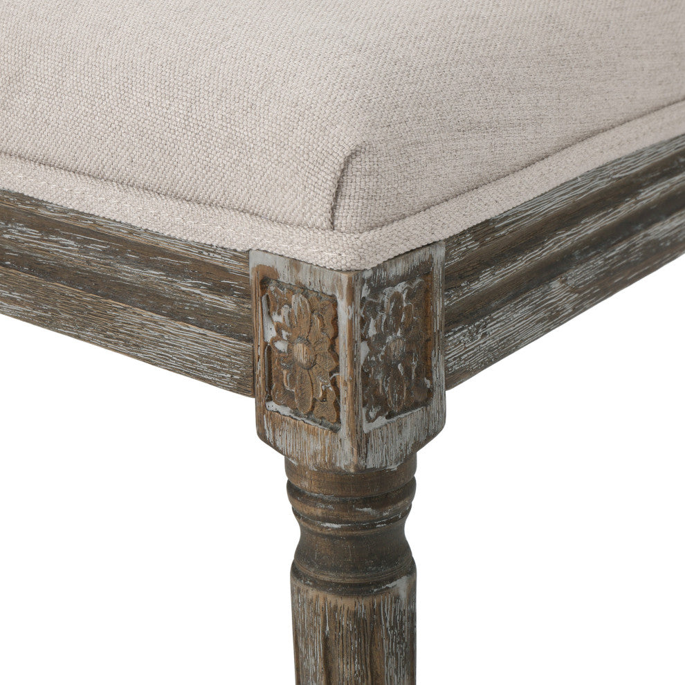 GDF Studio Margaret Traditional Fabric Dining Chairs, Set of 2, Wheat