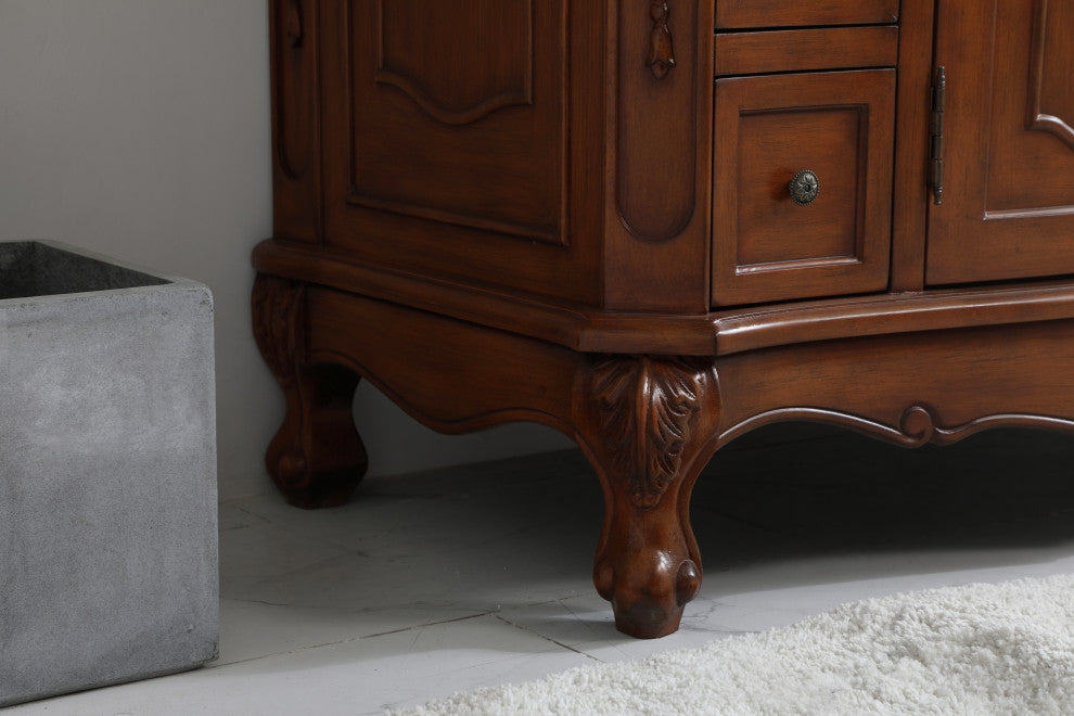 Bathroom Vanity, Teak, 42", Single Sink