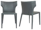 Elite Living Adoro, Set of 2, Wingback Stackable Dining Chair, Gray