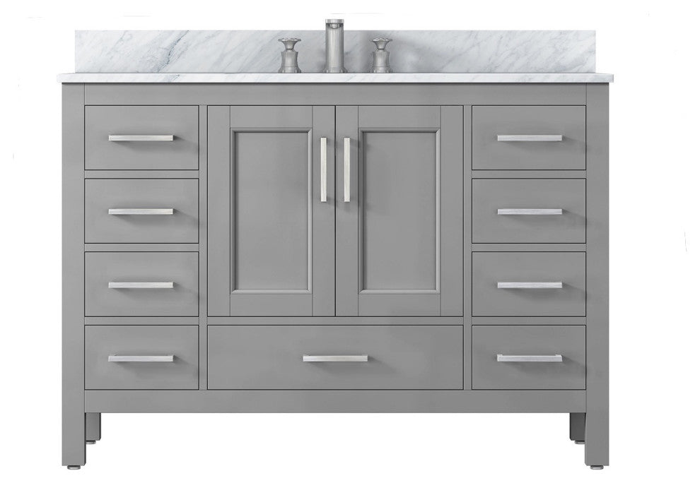 48 inch Plywood Freestanding Bathroom Vanity Set with Drawer and Doors, Grey