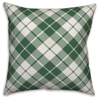 Christmas Plaid 16"x16" Throw Pillow Cover