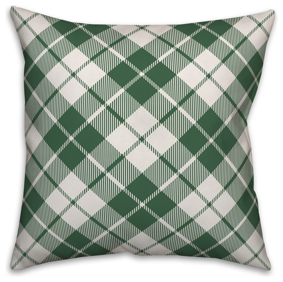 Christmas Plaid 16"x16" Throw Pillow Cover