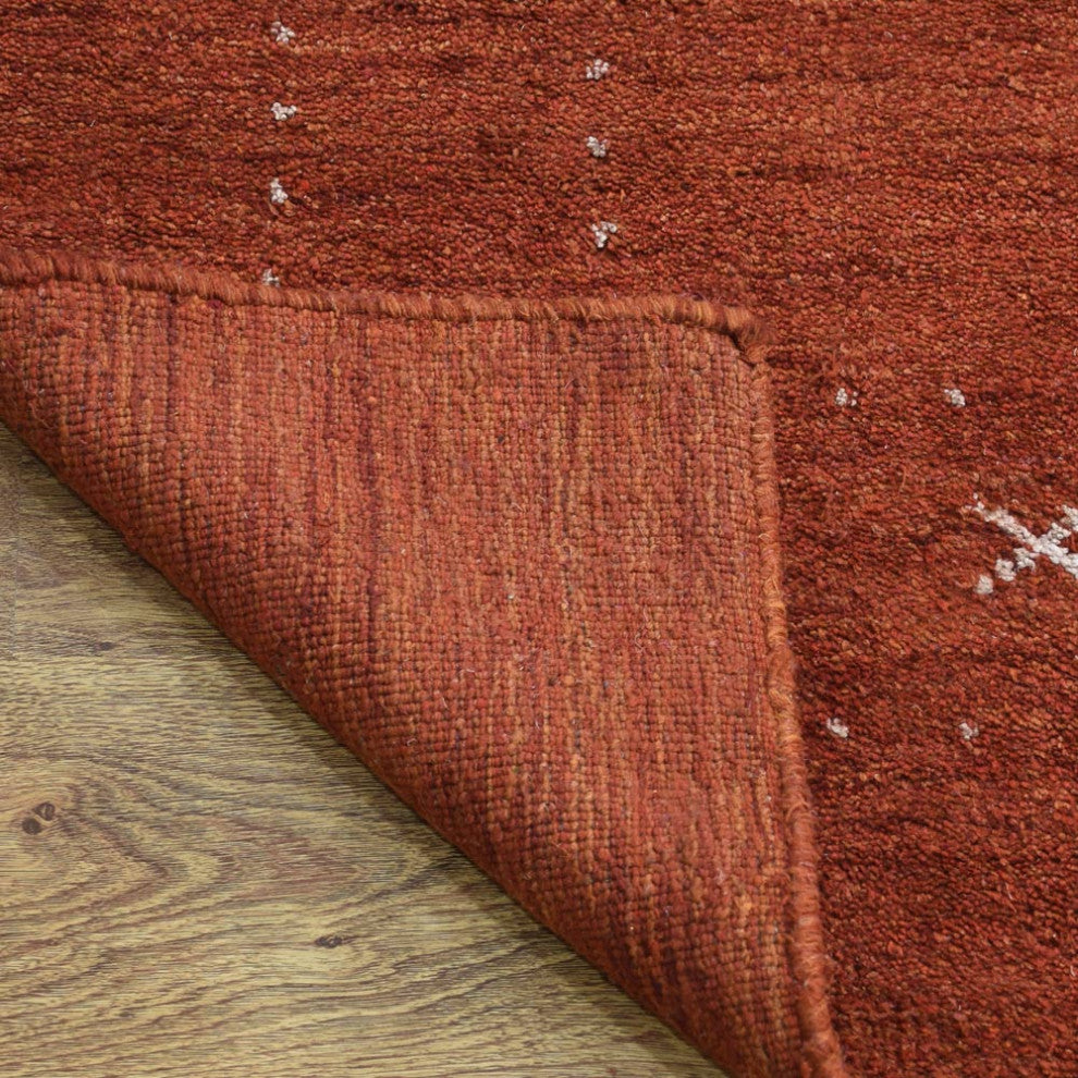 HAND KNOTTED LOOM SILK ECO-FRIENDLY AREA RUG -8'x10',Rectangle,Rust,Contemporary