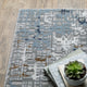 Emery Distressed Blue/Ivory Indoor Area Rug, 2'3" x 7'6"