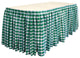 LA Linen Gingham Checkered Table Skirt, White and Hunter Green, 168x29"