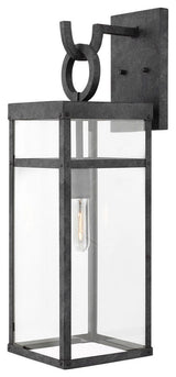 Hinkley Porter 25" Large Outdoor Wall Mount Lantern, Aged Zinc