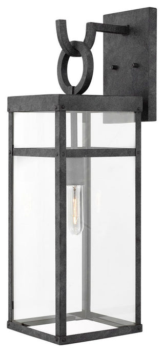 Hinkley Porter 25" Large Outdoor Wall Mount Lantern, Aged Zinc