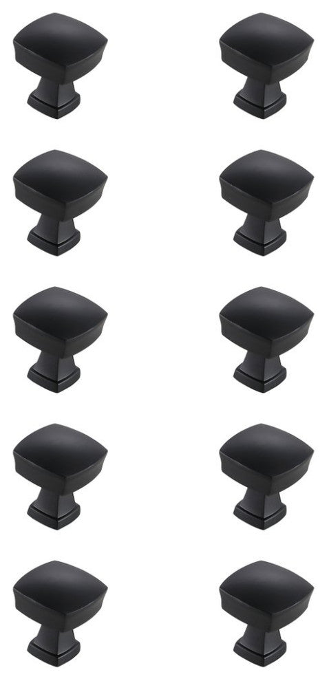 KB2022-MB-10PK Irvin 1.3" Square Knob Multipack, Set of 10, Matte Black