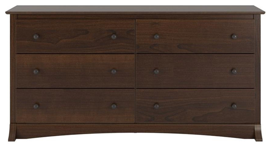Prepac Fremont Espresso 6 Drawer Dresser