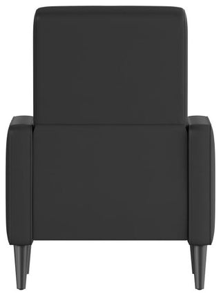 Ezra Upholstered Button Tufted Pushback Recliner, Black