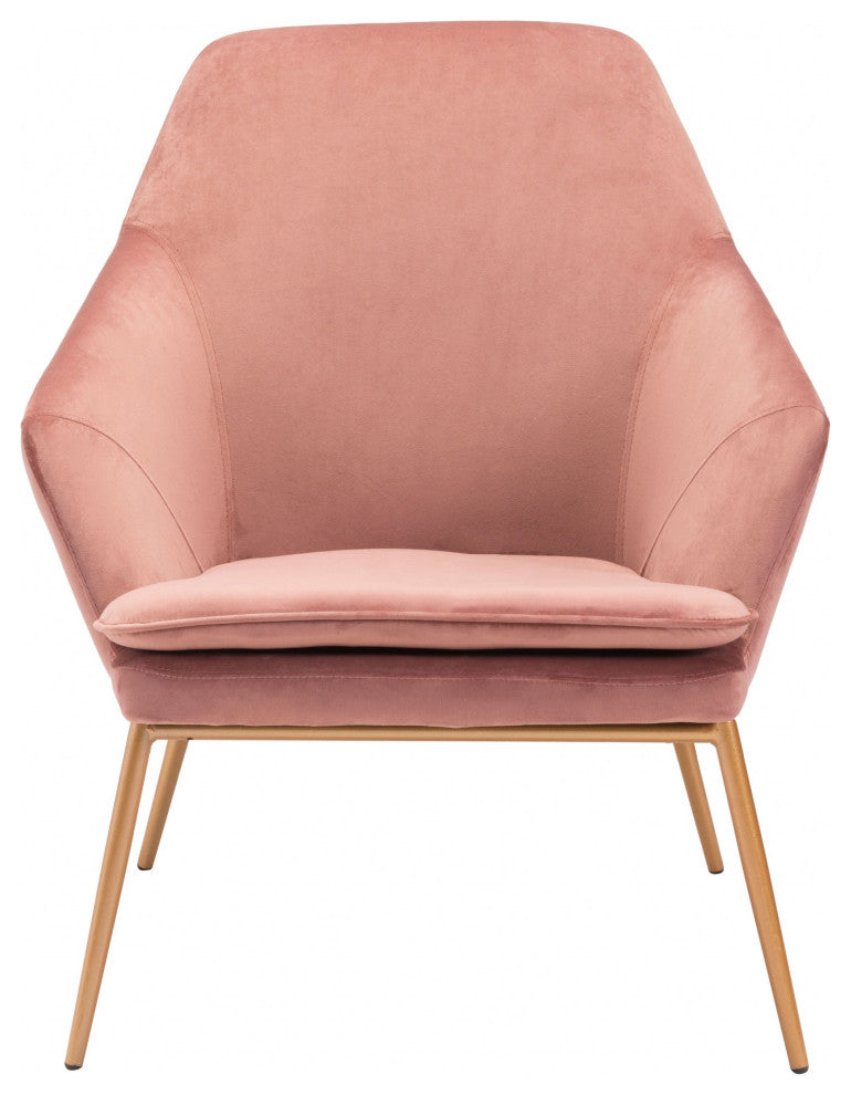Pink Velvet and Gold Chair