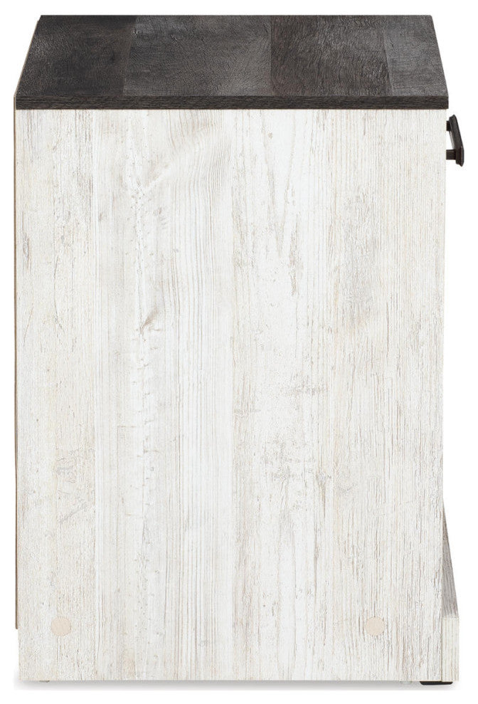 Shawburn Whitewash/Charcoal Gray Nightstand