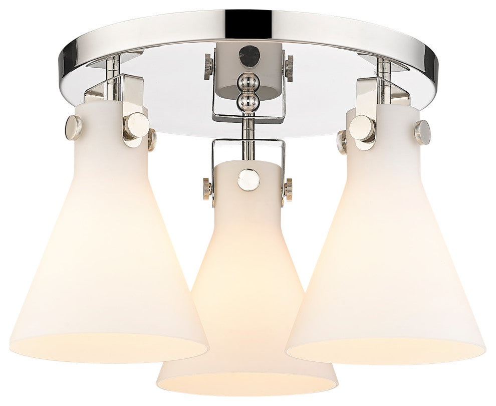 Innovations Newton Cone 3 18" Flush Mount Polished Nickel