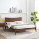 Platform Bed Frame, Queen Size, Wood, Brown Walnut, Modern Mid-Century, Bedroom