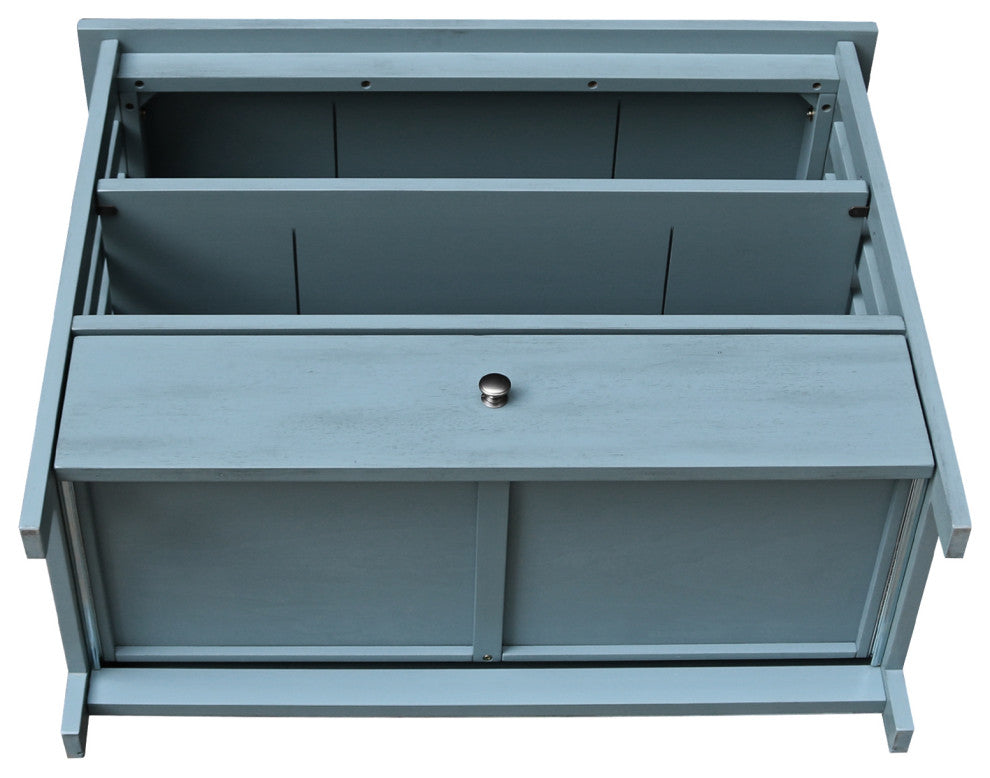 Mission Corner Entertainment / TV Stand, Ocean Blue - Antique Rubbed