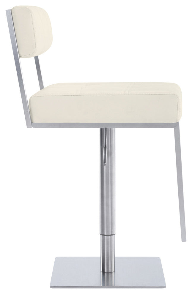 Michele Contemporary Swivel Barstool in Brushed Stainless Steel