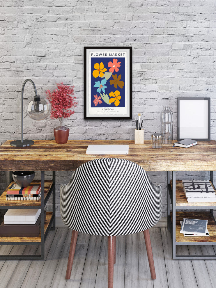 "Flower Market London" Framed Painting Print, 24x36