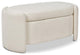 Maklaine Trandsitional 44" Upholstered Boucle Oval Storage Bench in Ivory White