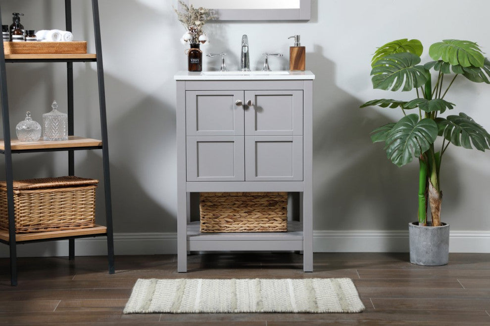 Elegant VF16424GR 24"Single Bathroom Vanity, Gray