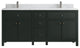 Sonoma 72 Double Sink Reeded Bath Vanity in Dark Forest Green 1.5" Empira Quartz