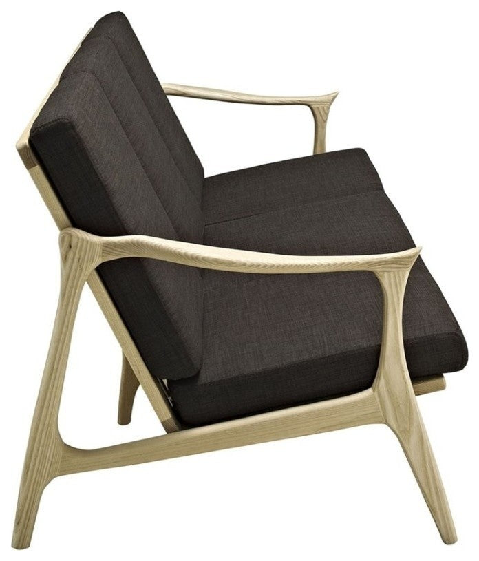 Modern Contemporary Sofa, Chocolate Fabric