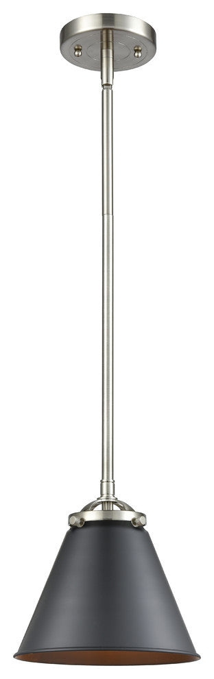 Appalachian 1-Light Mini Pendant, Brushed Satin Nickel, Matte Black