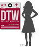 "DTW Detroit  Luggage Tag 1" Fine Art Print