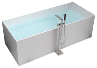 ADM Rectangular Freestanding Bathtub, Glossy White, 61.4"