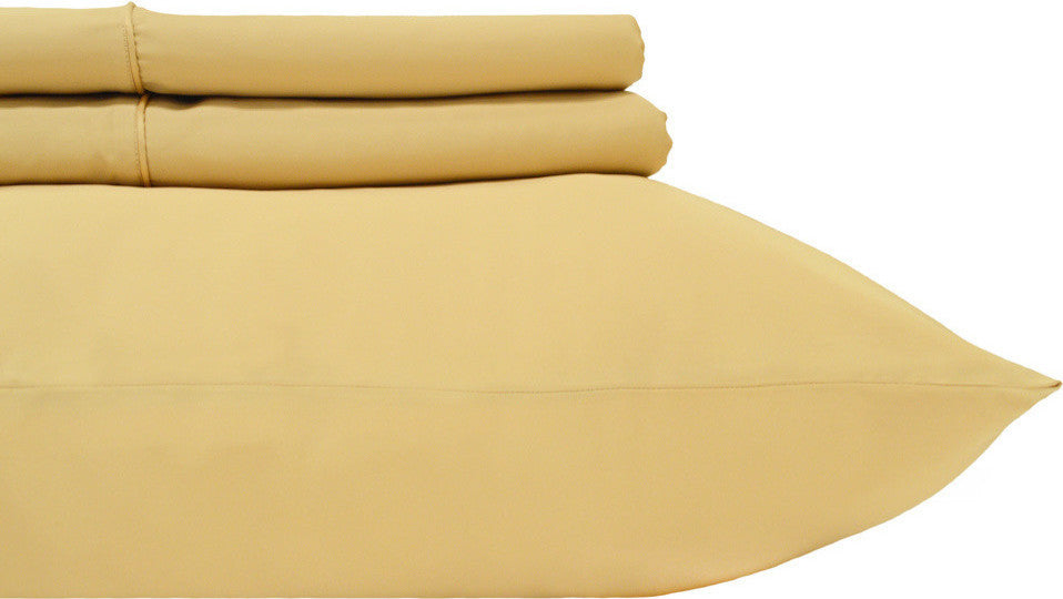 100% Cotton Solid Pillowcases, Set of 2, 1000 Thread Count, Gold, King