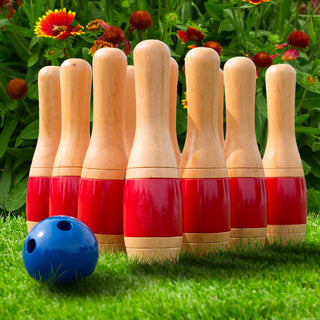 Hey! Play! 11" Wooden Lawn Bowling Set