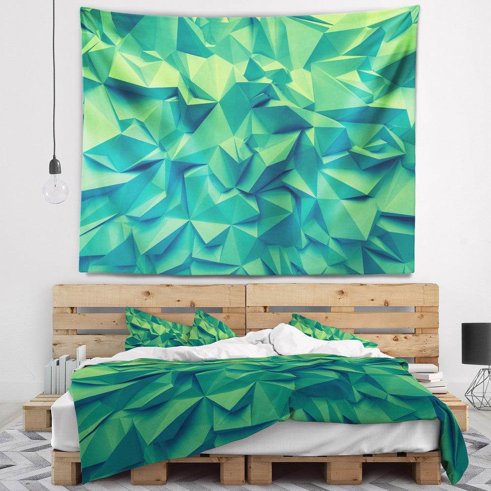 Trendy Emerald Green Background Abstract Wall Tapestry, 92"x78"