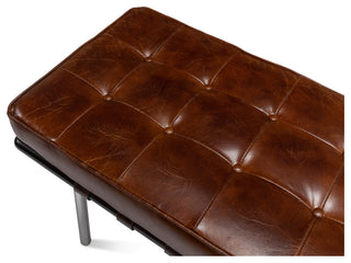 Mid Century Leather Bench