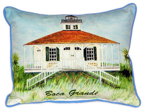 Pair of Betsy Drake Boca Grande Lighthouse Large Pillows 15 Inch x 22 Inch