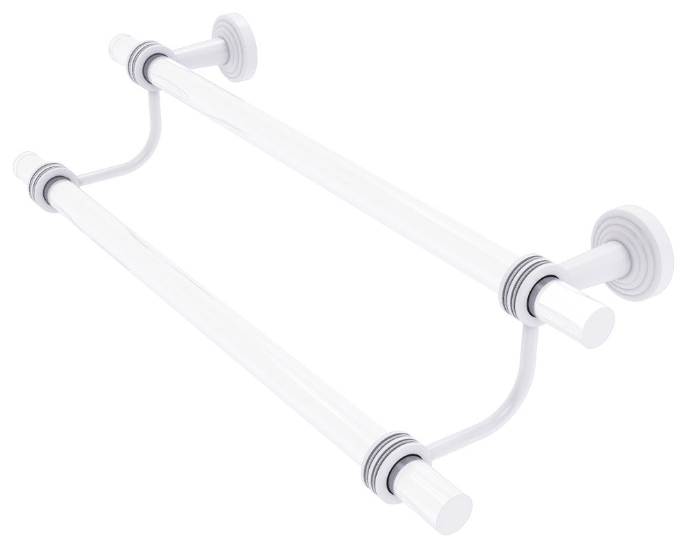 Pacific Beach 30" Double Towel Bar with Dotted Accents, Matte White