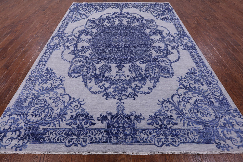 8' 10" X 12' 4" Persian Hand-Knotted Wool and Silk Rug Q11846