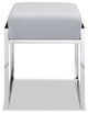 HomeRoots Ottoman Light Gray Fabric Stainless Steel Base