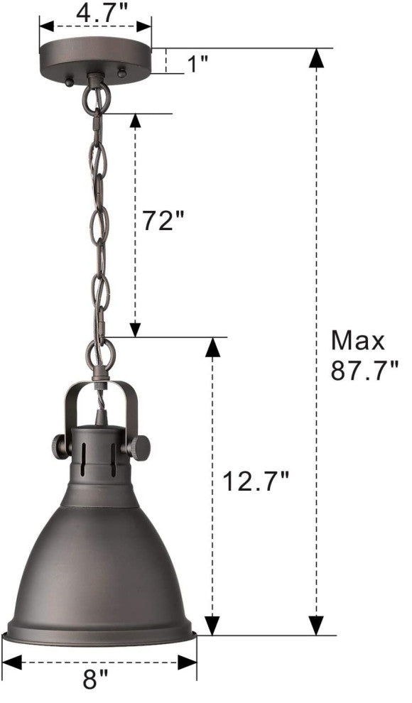 Farmhouse Ceiling Light Pendant Light Fixture Dome Hanging Lamp