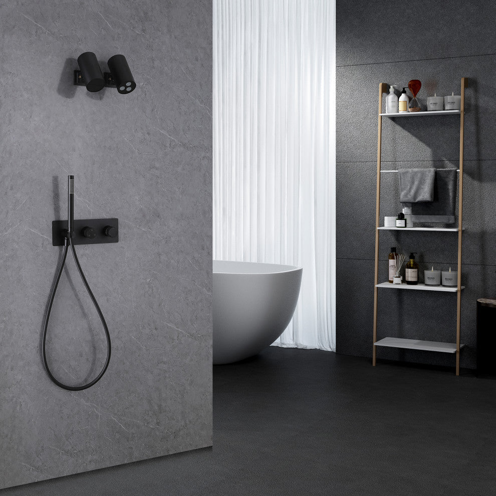 Unique Shower System With Handheld Shower, Matte Black