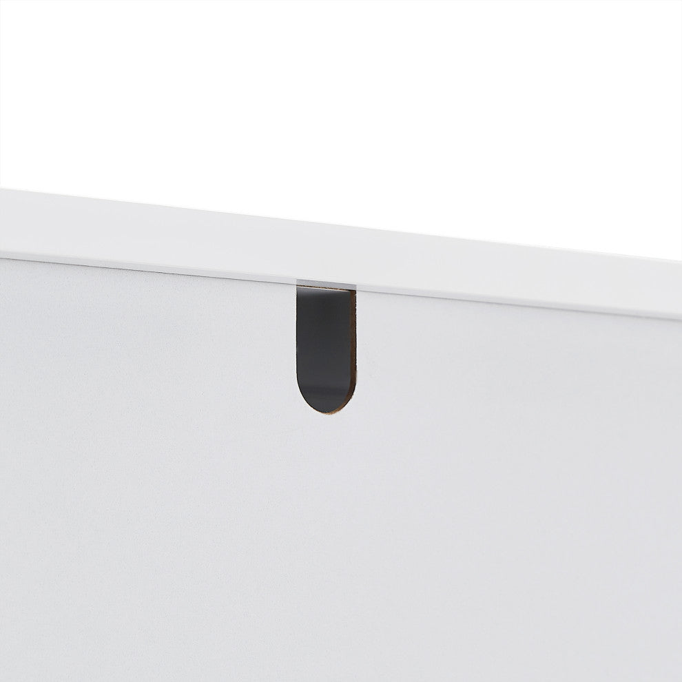 70" Wood 2-door Bath Cabinet, Adjustable Shelves, White