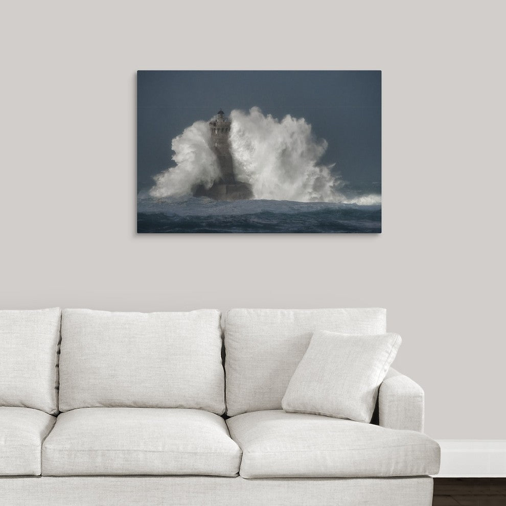 "Bretagne Lighthouse" Wrapped Canvas Art Print, 36"x24"x1.5"