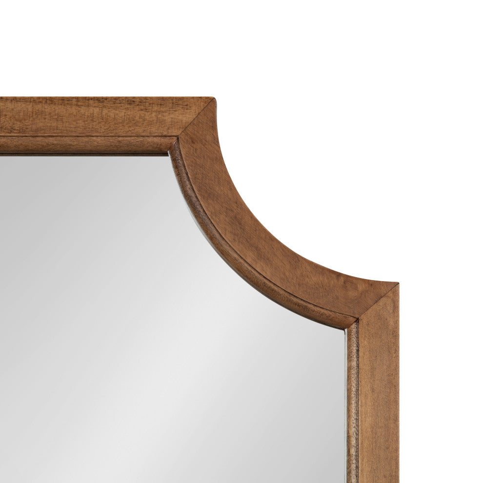 Hogan Framed Scallop Wall Mirror, Rustic Brown 16x48
