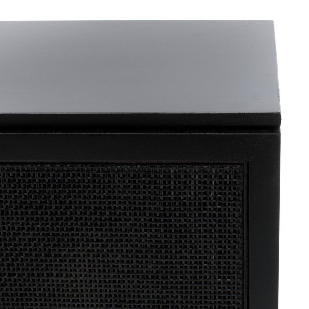 Safavieh Zadie 2 Shelf Rattan Sideboard, Black