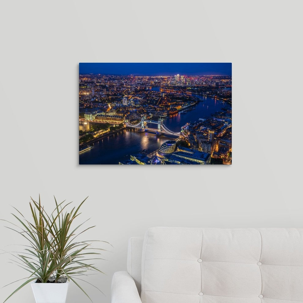 "London from Shard" Wrapped Canvas Art Print, 24"x16"x1.5"